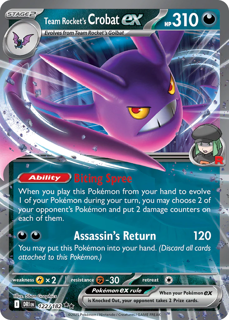 122/182 - Team Rocket's Crobat ex