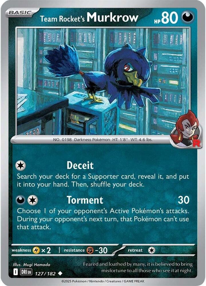 126/182 - Team Rocket's Murkrow (Reverse Holo)